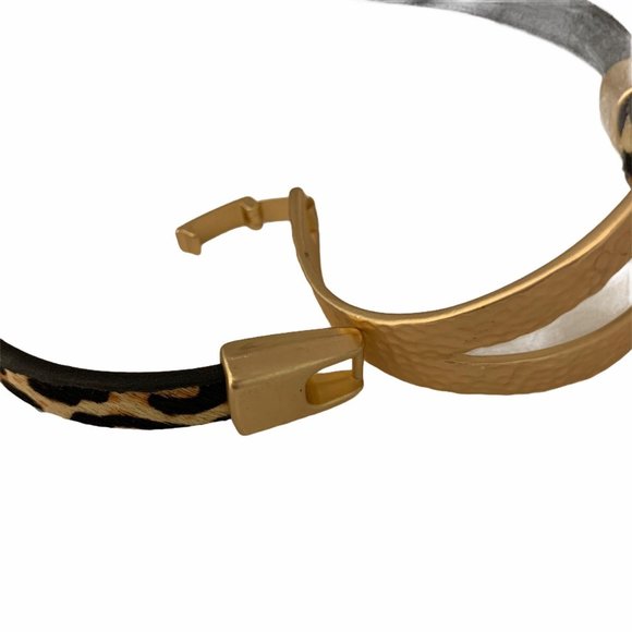 Saachi Wild Loop Hammer Metal & Leather Leopard - Picture 5 of 7